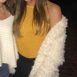 Yellow lace bodysuit